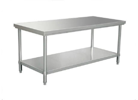 Commercial Kitchen Bench Stainless Steel 2 Tier - 1500x600x900mm Workbench