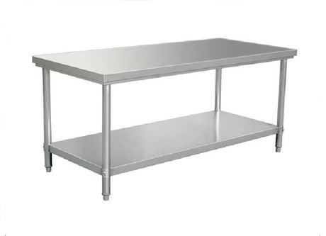 Commercial Kitchen Bench Stainless Steel 2 Tier - 2000x800x900mm Workbench