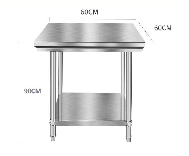 Commercial Kitchen Bench Stainless Steel 2 tier 600mm×600mm×900mm