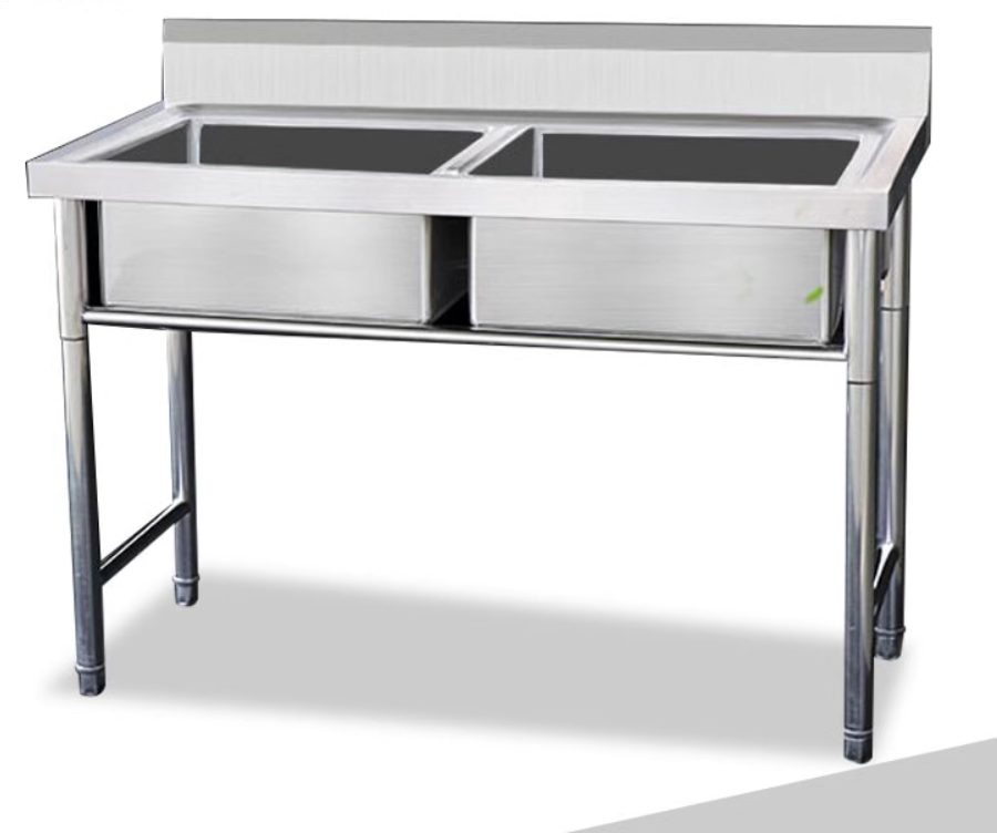 Commercial Double Sink - 1200x600x900mm Stainless Steel Kitchen Equipment