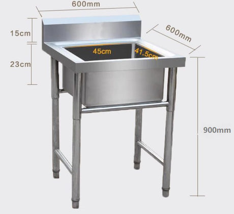 Commercial Single Sink 600mmx600mmx900mm