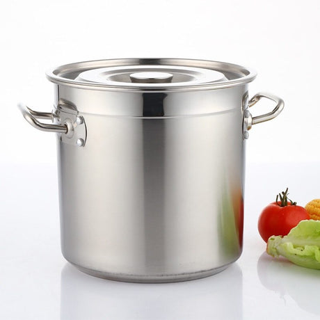 Stock Pot 34L Stainless Steel Pot With Lid - 35cm Diameter - Commercial Grade - Versatile Cooking for Home and Hospitality Use