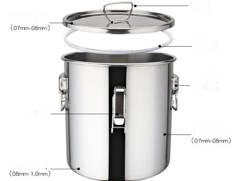 Stainless Steel Stock Pot with Clamps - 20L Commercial Grade - Versatile and Durable Cooking Solution