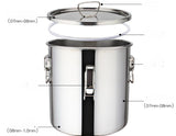 Stainless Steel Pot with Clamps - 50 Ltr Capacity