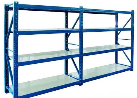 commercial-shelving-4-tier-3000mm-600mm-2000mm-blue-Heavy-Duty-steel-front-view